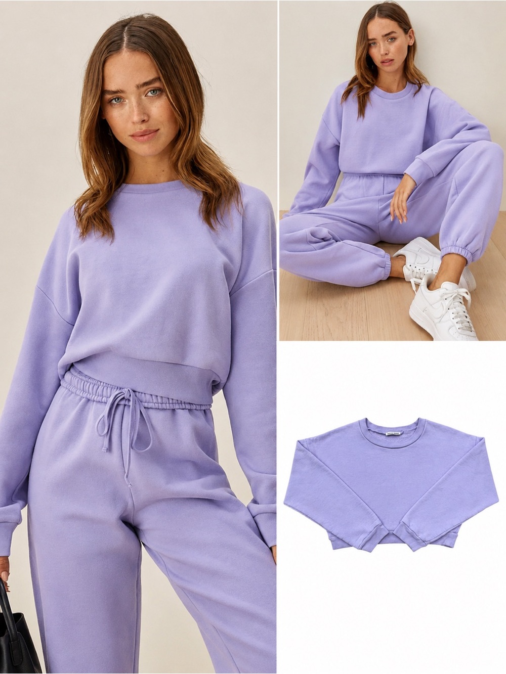 Reformation Hunter Classic Sweatshirt — Lavender — Size S